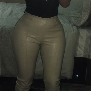 Zara pleather Maroon Pants